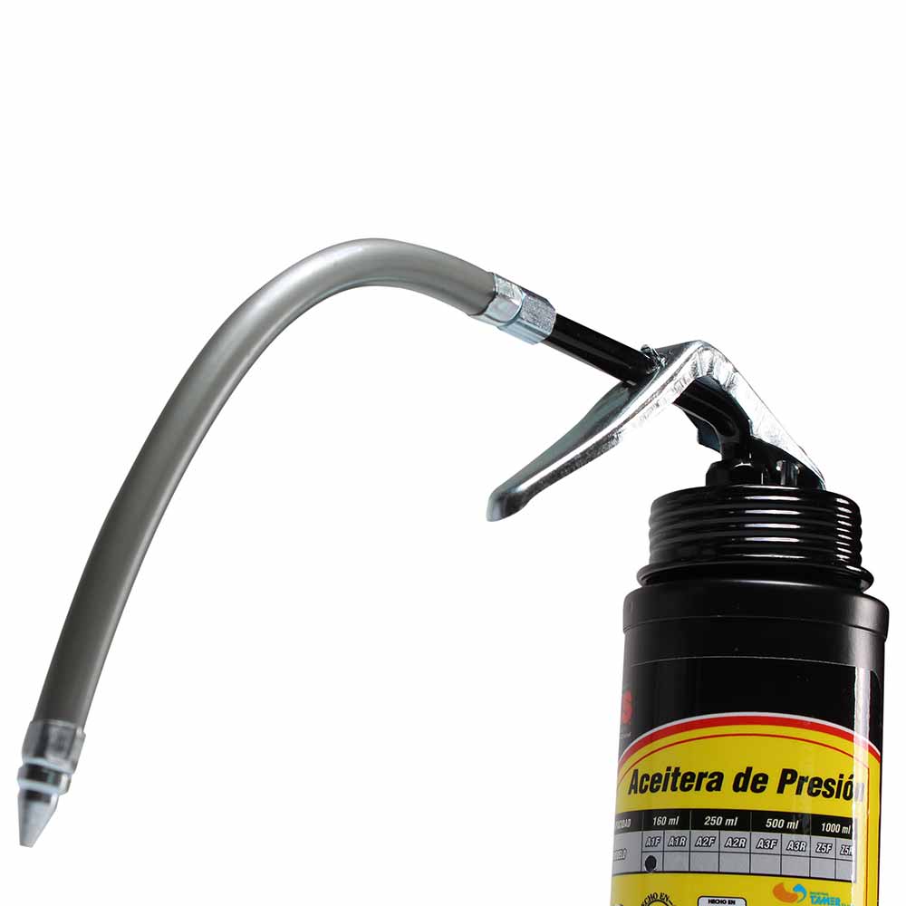 Aceitera de presión, bote de acero, tubo flexible (16 ml) - Imagen 5