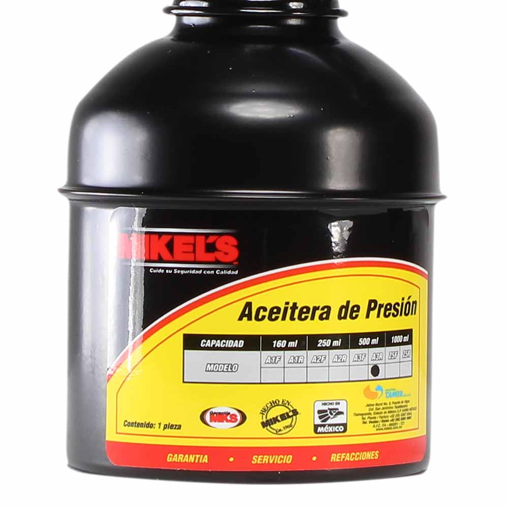 Aceitera de presión, bote de acero, tubo rígido (5 ml) - Imagen 5