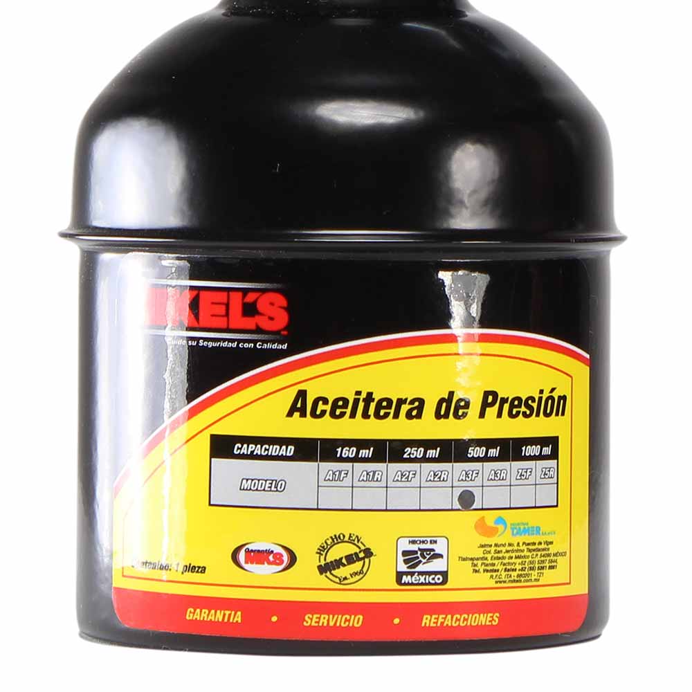 Aceitera de presión, bote de acero, tubo flexible (5 ml) - Imagen 5