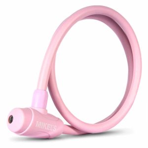 Cable candado con Llaves, color rosa ( 1 mt)