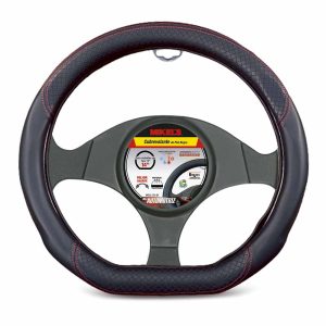 Cubrevolante de piel, color negro, Forma "D"