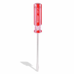 Desarmador plano 3/16" x 4", barra acero cromado, mango PVC