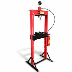 Prensa hidroneumática con pistón y manómetro (2 ton)